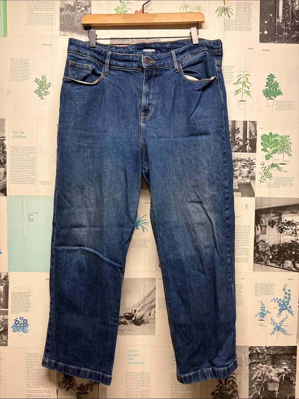 Old Navy Women's Dark Blue Wide Leg Jeans